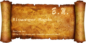 Biswanger Magda névjegykártya